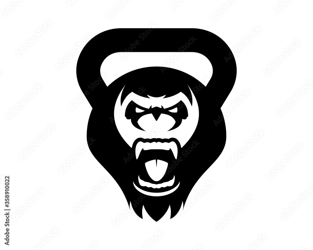 Gorilla with kettlebell shape Gorilla with kettlebell shape