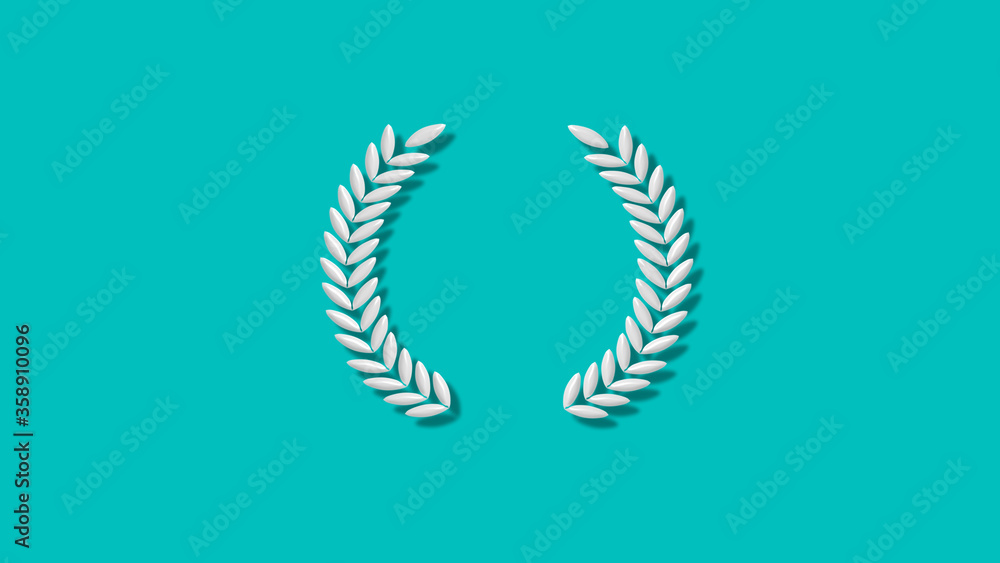 Amazing 3d wreath icon on cyan background,New 3d wheat icons Amazing 3d wreath icon on cyan background,New 3d wheat icons