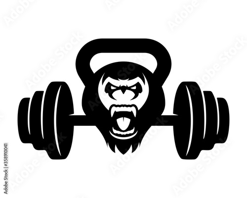 Gorilla roared with dumbbell shape