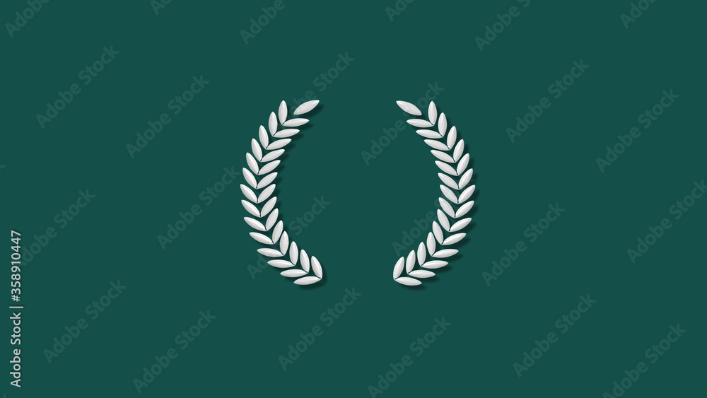 White color 3d wreath icon on cyan dark background,new wreath icon White color 3d wreath icon on cyan dark background,new wreath icon