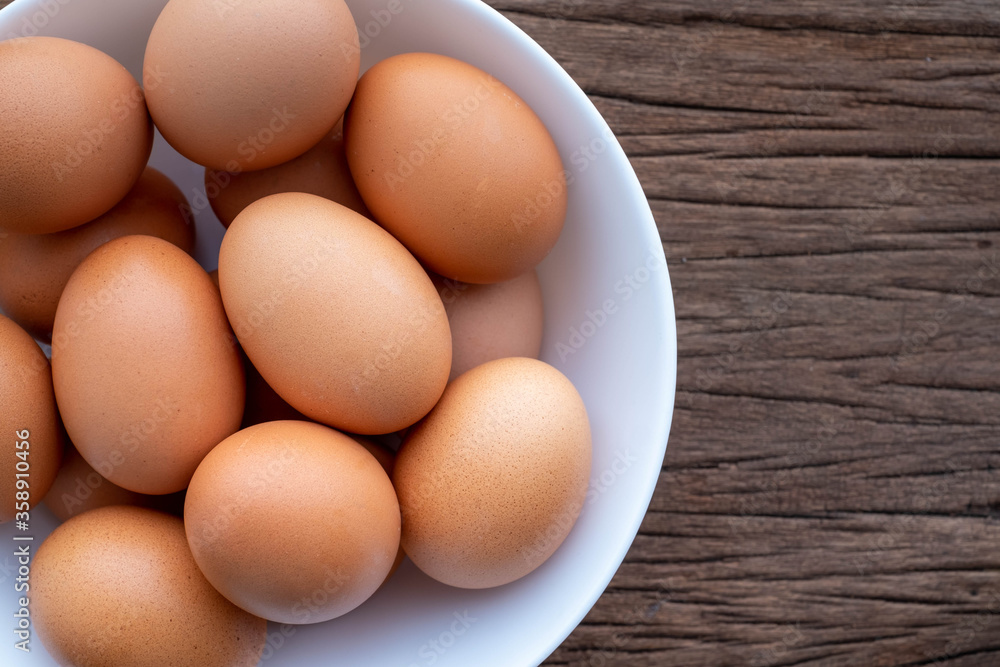 Chicken Eggs on wooden background. easter Chicken Eggs on wooden background. easter