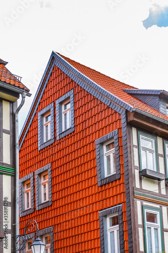 It's Colorful house in Wernigerode, a town in the district of Harz, Saxony-Anhalt, Germany