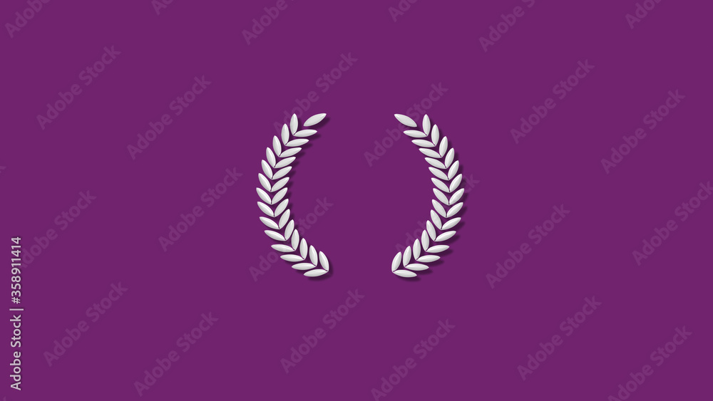 3d wreath icon on pink dark background,New wheat icon