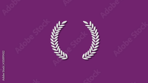 3d wreath icon on pink dark background New wheat icon