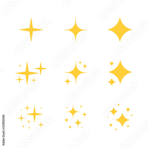 Sparkles symbols vector. The set of original vector stars sparkle icon. Bright firework  decoration twinkle  shiny flash. Glowing light effect stars and bursts collection.