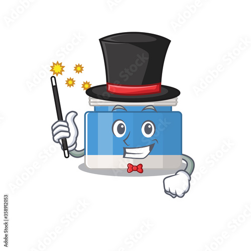 A gorgeous smart Magician of moisturizer cream cartoon design style