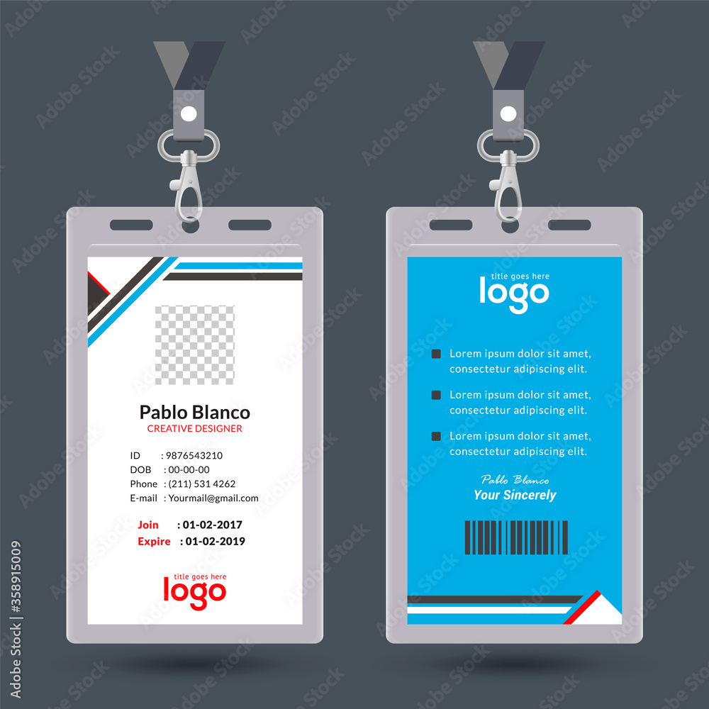 Naklejka premium Modern & Creative ID Card Design Template.