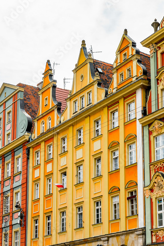 It's Colorful Houses on the Market square in Wroclaw, Poland