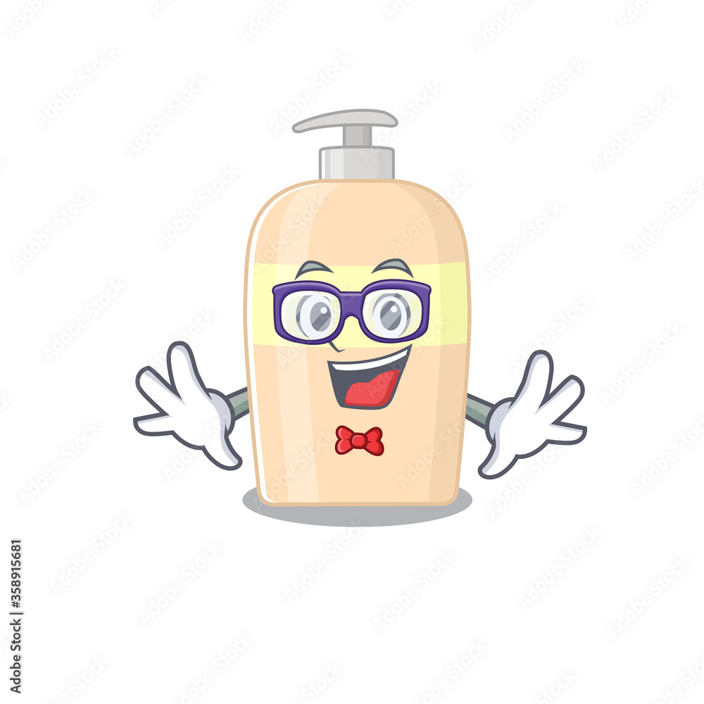 A cartoon drawing of geek toner wearing weird glasses