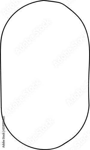 organic hand drawn shape frame oblong
