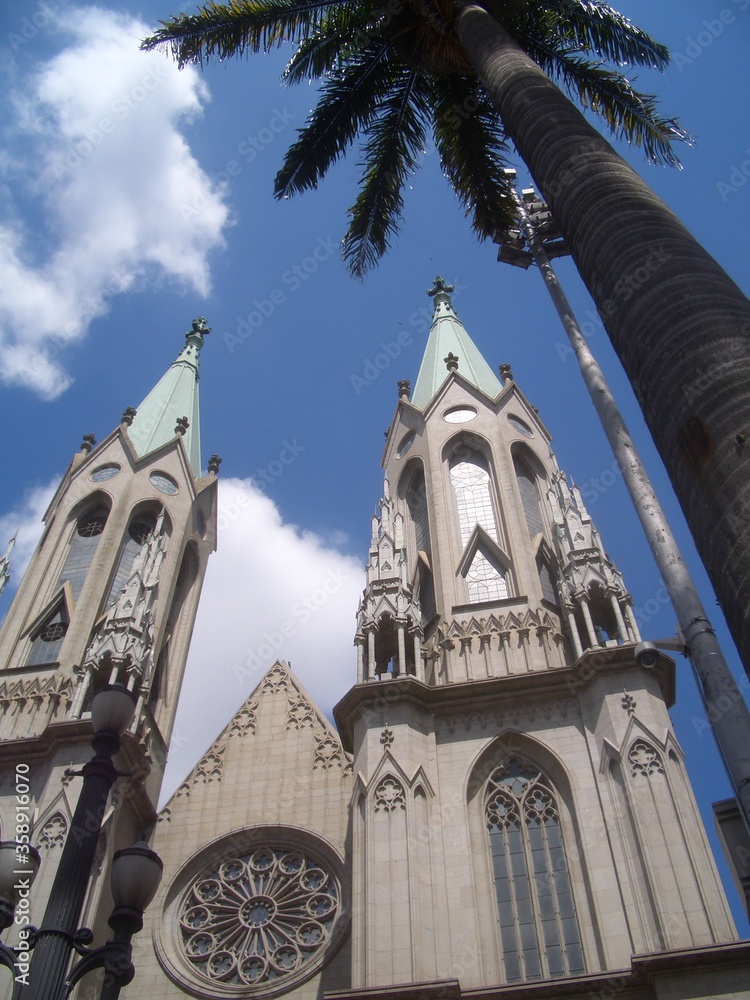 Sao Paulo See Metropolitan Cathedral and ground zero of the city, Brazil.