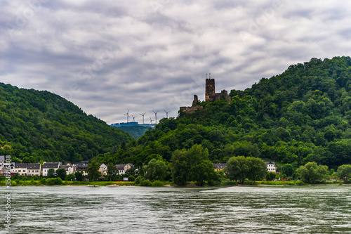 It's Houses on the coast of the river Rhine in Germany