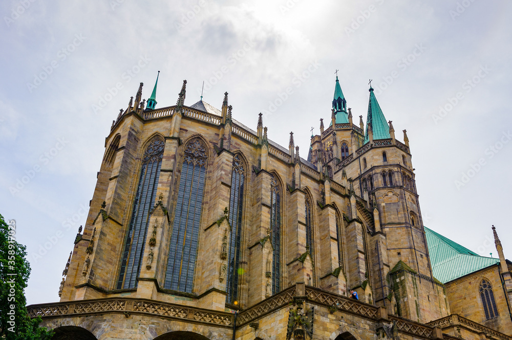 Fototapeta premium It's Erfurt Cathedral and Collegiate Church of St Mary, Erfurt, Germany. Martin Luther was ordained in the cathedral in 1507