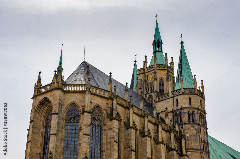 It's Erfurt Cathedral and Collegiate Church of St Mary, Erfurt, Germany. Martin Luther was ordained in the cathedral in 1507 It's Erfurt Cathedral and Collegiate Church of St Mary, Erfurt, Germany. Martin Luther was ordained in the cathedral in 1507