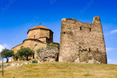 It's Jvari Monastery, Georgian Orthodox monastery of the 6th century on the mountain hill ove the old town of Mtskheta (UNESCO World Heritage site)