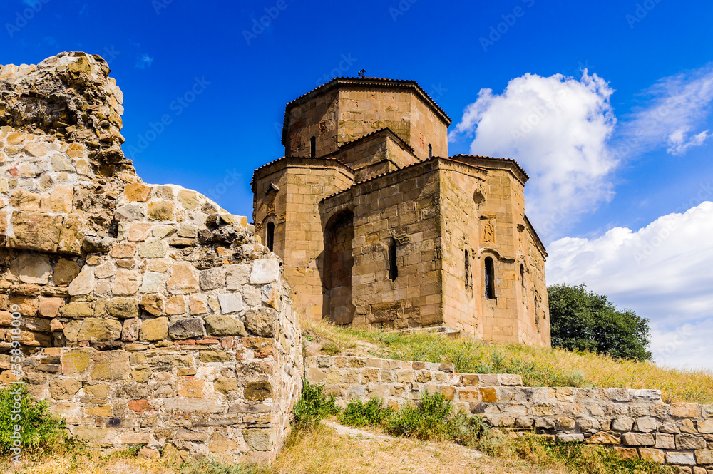 It's Old Jvari Monastery, Georgian Orthodox monastery of the 6th century on the mountain hill ove the old town of Mtskheta (UNESCO World Heritage site)