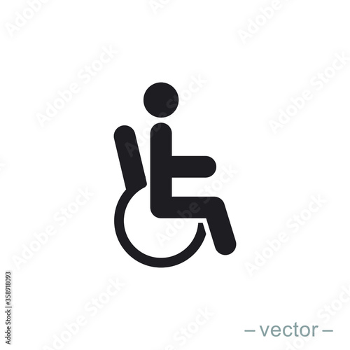 Handicapped patient icon vector. Linear style sign for mobile concept and web design. Handicapped patient symbol illustration.