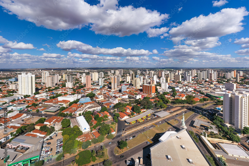 Araçatuba, State of São Paulo, Brazil, November 2018. Panoramic aerial view.