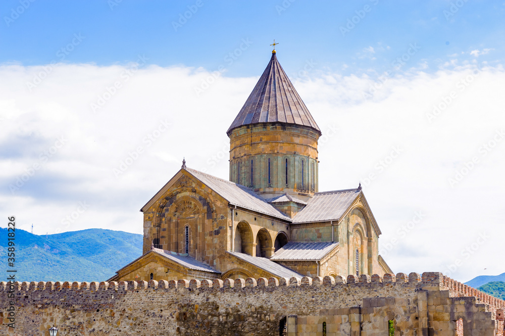 It's Svetitskhoveli Cathedral (Living Pillar Cathedral), a Georgian Orthodox cathedral located in the historical town of Mtskheta, Georgia. UNESCO World Heritage