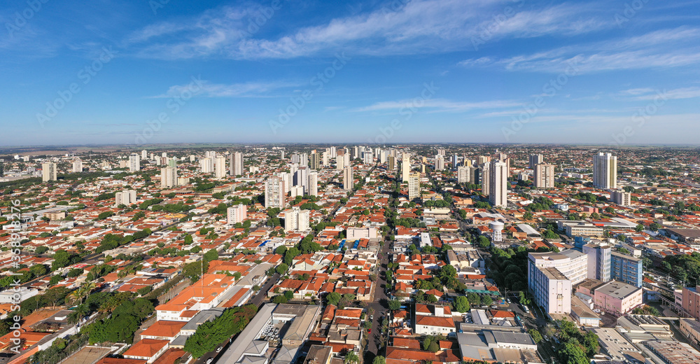 Araçatuba, State of São Paulo, Brazil, November 2018. Panoramic aerial view.