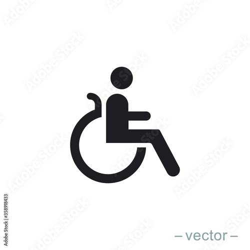 Handicapped patient icon vector. Linear style sign for mobile concept and web design. Handicapped patient symbol illustration.