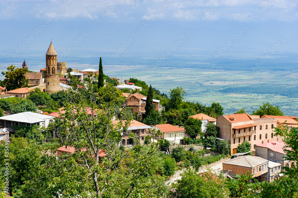 It's Panoramic view of Sighnaghi, wine capital of Kakheti region in Georgia,