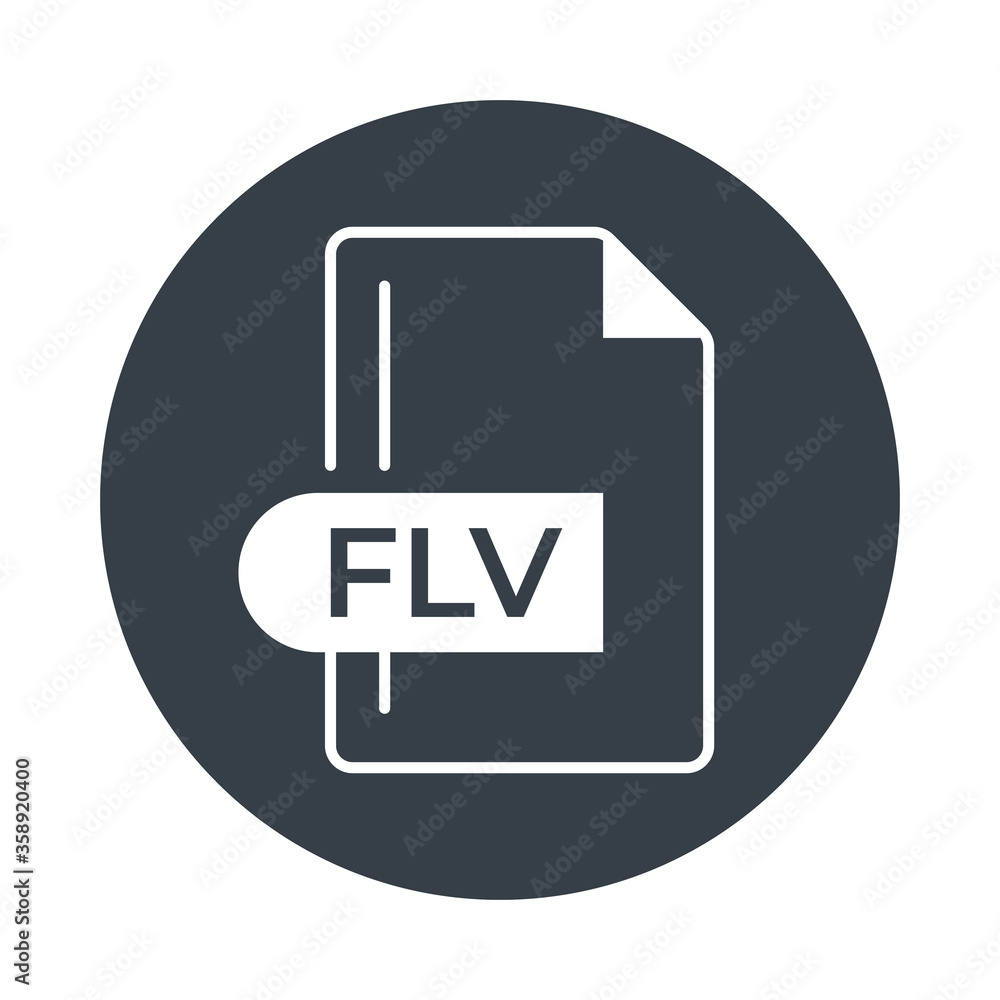 FLV File Format Icon. FLV extension filled icon. FLV File Format Icon. FLV extension filled icon.