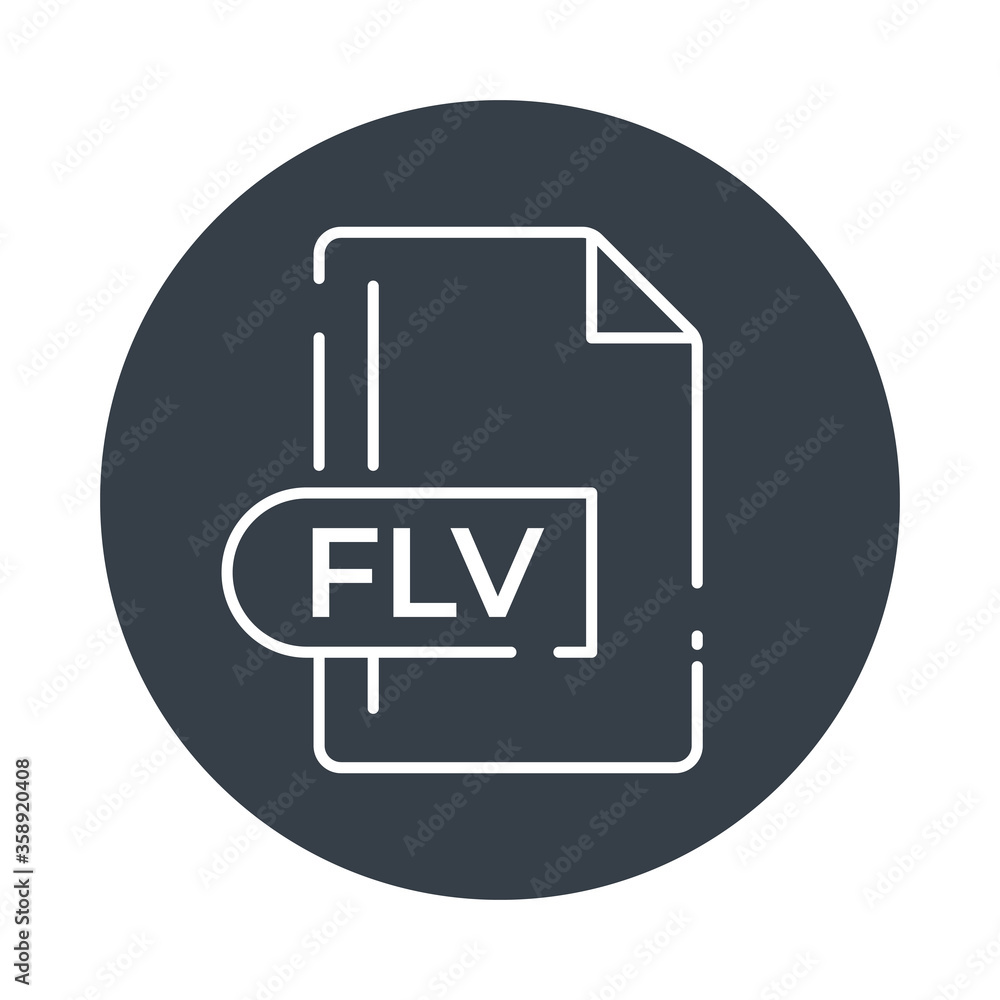 FLV File Format Icon. FLV extension filled icon. FLV File Format Icon. FLV extension filled icon.