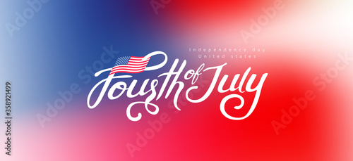 Independence day USA banner template gradient background.4th of July celebration poster template.fourth of july vector illustration .