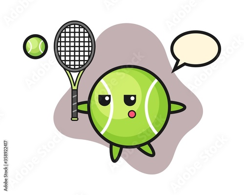 Tennis cartoon as a tennis player