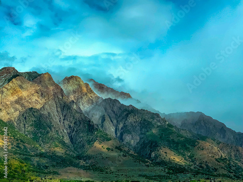 mountains and clouds