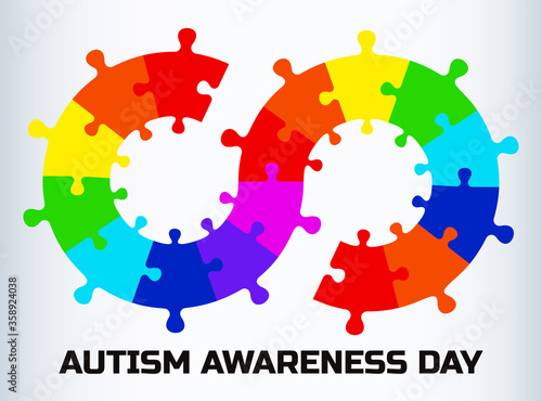 Autism Awareness Day. Infinity puzzle vector.  