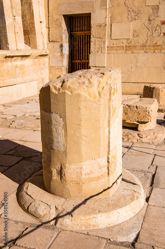 It's Part of the Queen Hatshepsut's temple (Dayr el-Bahari or Dayr el-Bahri), part of the Theban Necropolis. photo