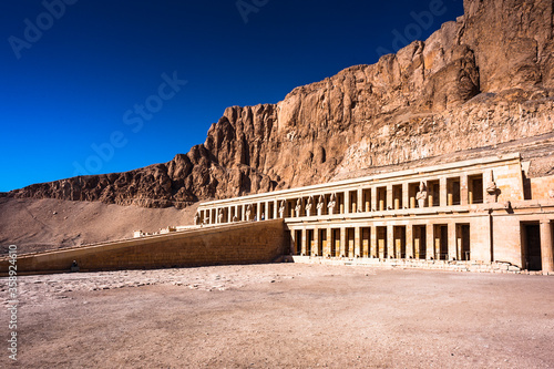 It's Part of the Mortuary temple of the Queen Hatshepsut (Dayr el-Bahari or Dayr el-Bahri), Western Bank of the Nile
