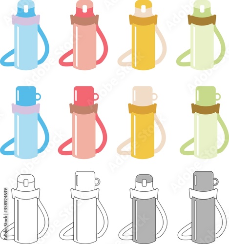 かわいい水筒のベクター画像