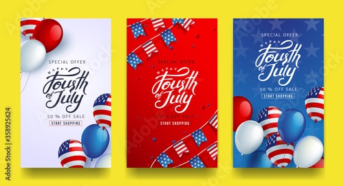 Independence day USA sale banner template .4th of July celebration poster template.fourth of july vector illustration .