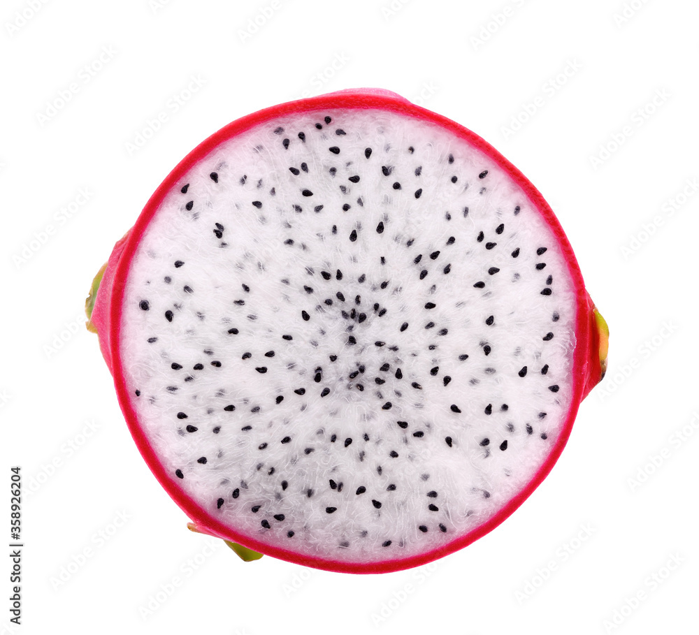 Dragon fruit sliced isolated on white background