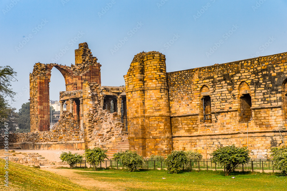 It's Qutb complex (Qutub), an array of monuments and buildings at Mehrauli in Delhi, India. UNESCO World Heritage Site