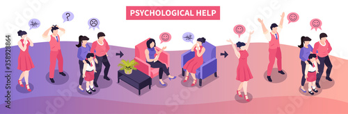Psychological Help Isometric Composition