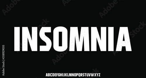 Insomnia, retro typeface, vintage display font vector alphabet set