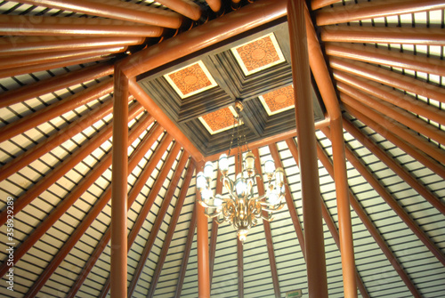 Принти на полотні Elegant interior photograph showcasing a dome-like ceiling design with evenly sp