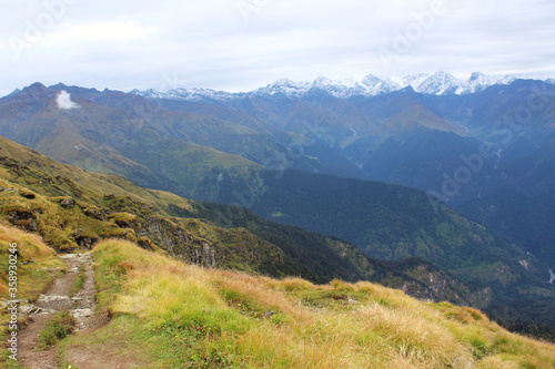 a beautiful landscape view in the way to Himalayan trek. © deepak