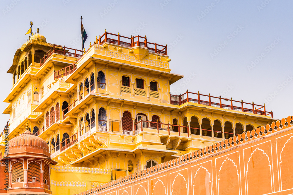 It's Chandra Maha at the City Palace, a palace complex in Jaipur, Rajasthan, India. It was the seat of the Maharaja of Jaipur, the head of the Kachwaha Rajput clan.