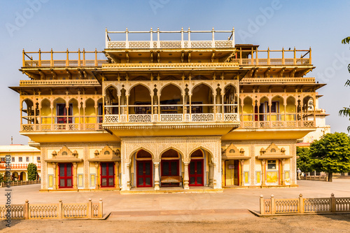 It s Mubarak Mahal at the City Palace  a palace complex in Jaipur  Rajasthan  India. It was the seat of the Maharaja of Jaipur  the head of the Kachwaha Rajput clan.