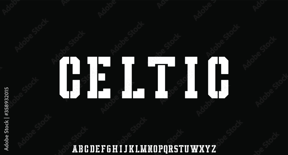 Fototapeta premium Celtic, modern futuristic typeset display font
