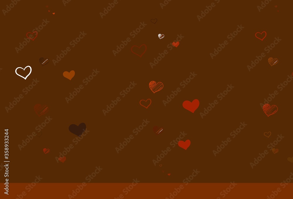 Light Orange vector background with hearts. Light Orange vector background with hearts.
