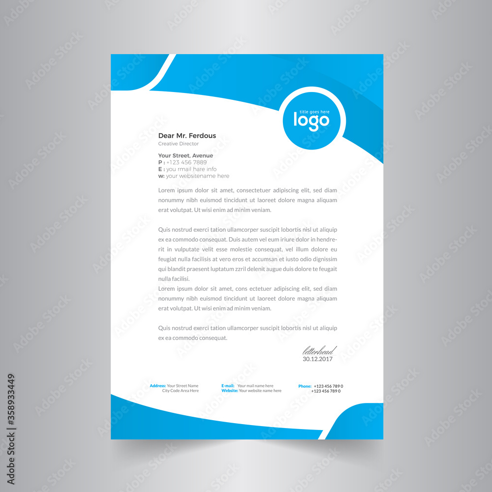 Business style letter head templates for your project design.