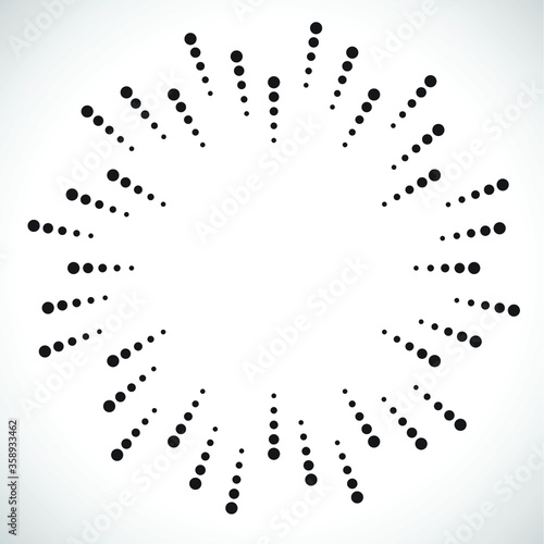 Halftone dots in circle form. Circular Music equalizer . Audio waves . Sound frequency . round logo . vector dotted frame . design element