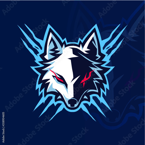 Wolf head esport mascot logo