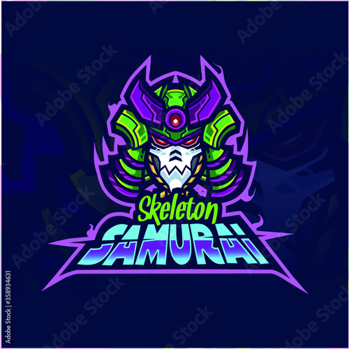 Samurai robot mascot logo design
